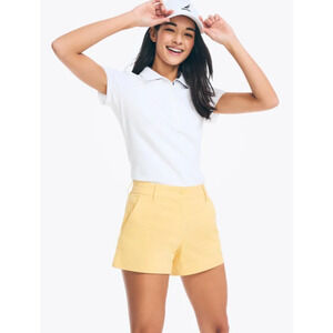 Nautica Womens Yellow Sundial Stretch Twill Slash Pocket Shorts Size 16 NWT